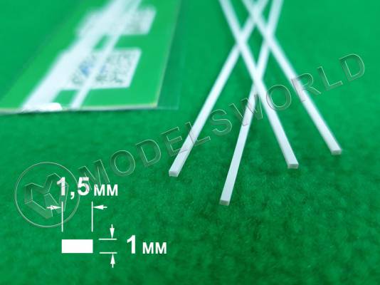 ABS пластик полоса 1х1.5 мм, длина 250 мм, 4 шт