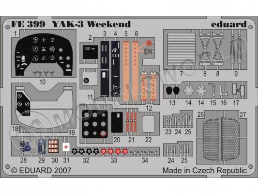 Фототравление для модели Yak-3 кабина, Eduard. Масштаб 1:48