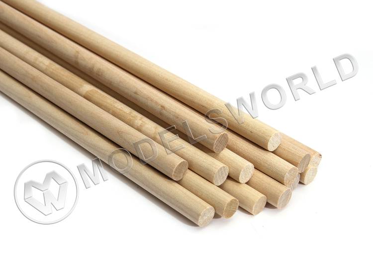 Комплект круглая заготовка, береза. Диаметр 10 мм, длина 50 см, 30 шт - фото 1