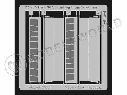 Фототравление для модели Fw 190 деревянные закрылки, Tamiya. Масштаб 1:72