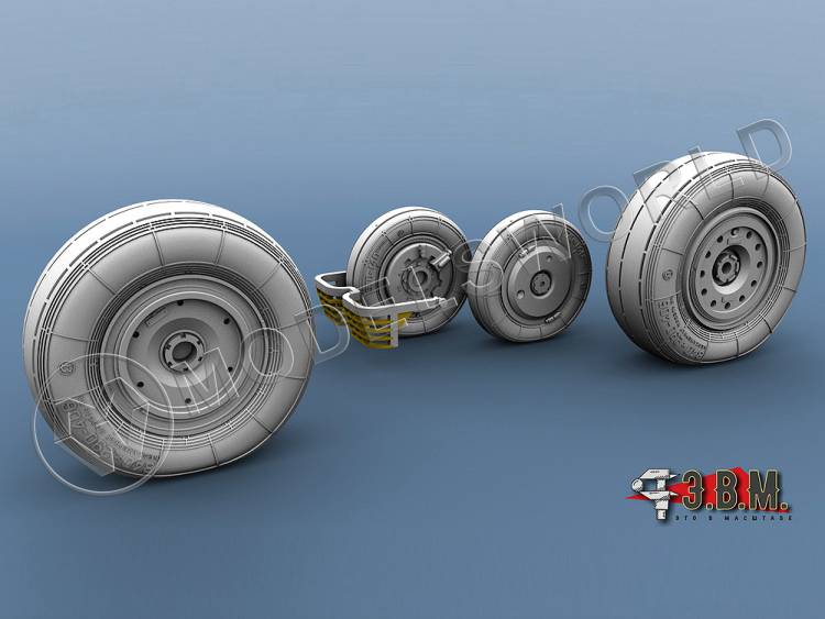 Колеса шасси МиГ-29 (9-17). Масштаб 1:48 - фото 1