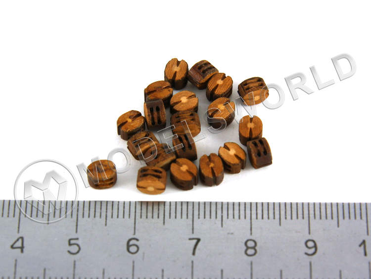 Блок двушкивный 5 мм, груша, 10 шт - фото 1