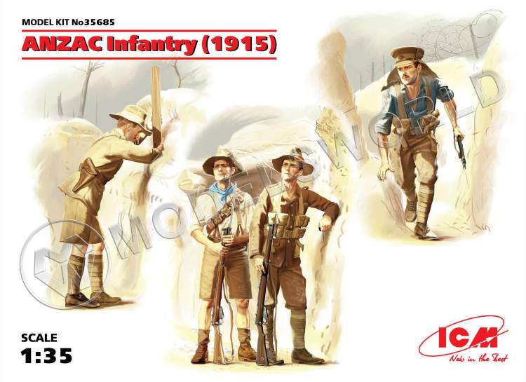 Фигуры Пехота АНЗАК (1915 г.). Масштаб 1:35 - фото 1