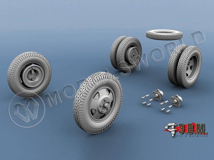 Колеса "Красный треугольник" для ГАЗ-АА. Масштаб 1:35 - фото 1
