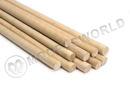 Комплект круглая заготовка, береза. Диаметр 12 мм, длина 50 см, 10 шт