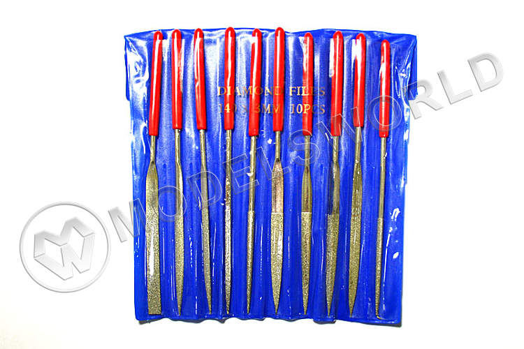 Набор алмазных надфилей с ручками JAS, 10 шт - фото 1