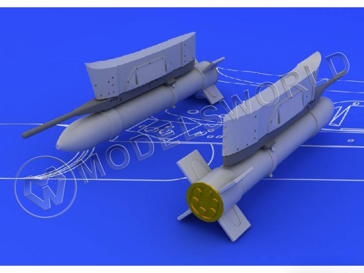 Комплект Brassin для модели S-21 Soviet unguided rocket, Eduard/Airfix. Масштаб 1:72 - фото 1