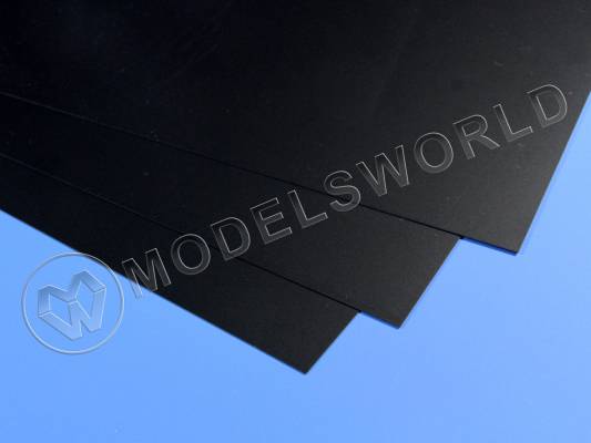 Черный пластик 0.75 мм, 2 листа 15х30 см