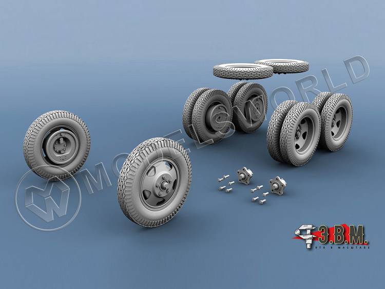 Колеса "Красный треугольник" для ГАЗ-ААА\БА-3-6-10. Масштаб 1:35 - фото 1