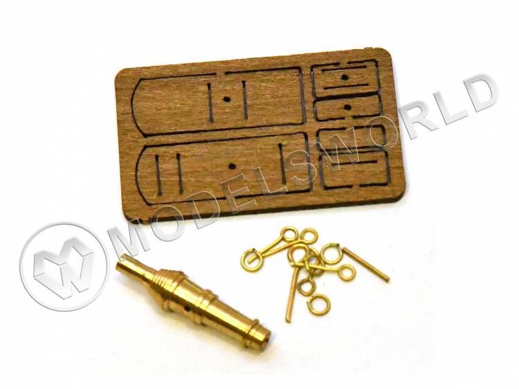 Карронада на станке, латунь и дерево, 24 мм, 2 шт - фото 1