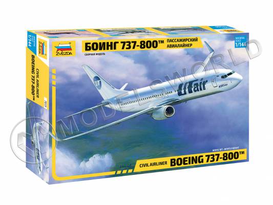 Склеиваемая пластиковая модель Пассажирский авиалайнер Боинг 737-800™. Масштаб 1:144
