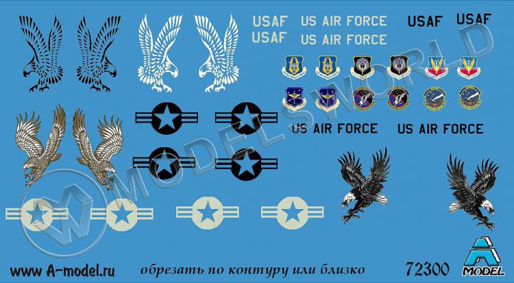 Декаль Воздушные силы США, современный самолёты. Масштаб 1:72 Декаль Воздушные силы США, современный самолёты. Масштаб 1:72 - фото 1