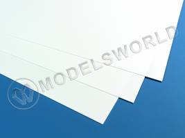 Белый пластик 2 мм, 1 лист 15х30 см