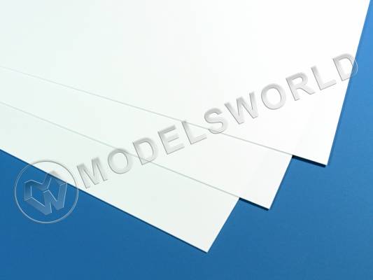 Белый пластик 0.5 мм, 3 листа 15х30 см