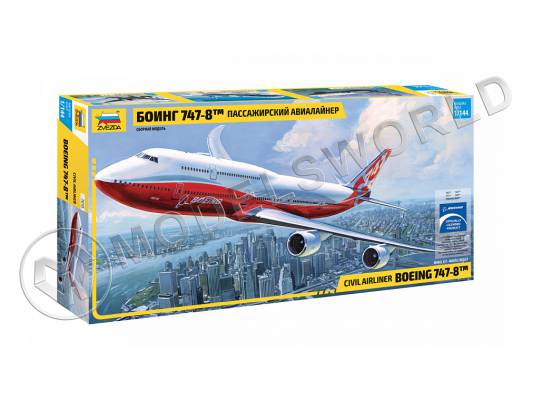 Склеиваемая пластиковая модель Боинг 747-8. Масштаб 1:144