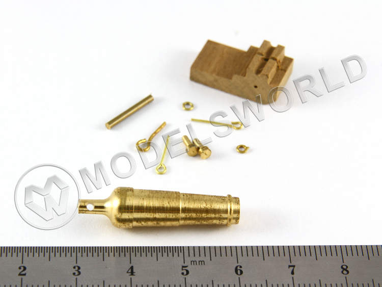 Карронада на станке, латунь и дерево, 30 мм, 2шт - фото 1