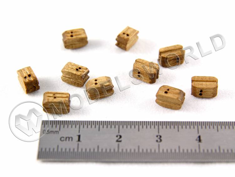 Блок двушкивный, орех, 7 мм, 10 шт - фото 1