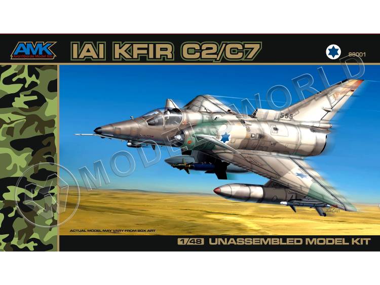 Склеиваемая пластиковая модель Самолет Israeli Air Force Kfir C2/C7. Масштаб 1:48 Склеиваемая пластиковая модель Самолет Israeli Air Force Kfir C2/C7. Масштаб 1:48 - фото 1