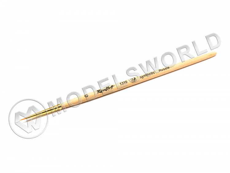 Кисть круглая из рыжей жесткой синтетики укороченная № 0 - фото 1