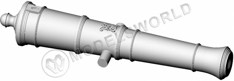 Ствол пушки, калибр 4 фунта, герб, тип Armstrong, 29.2 мм, фотополимер, 2 шт.  Масштаб 1:64 - фото 1