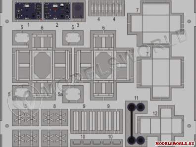Фототравление для модели Nashorn radio. Масштаб 1:35 - фото 1