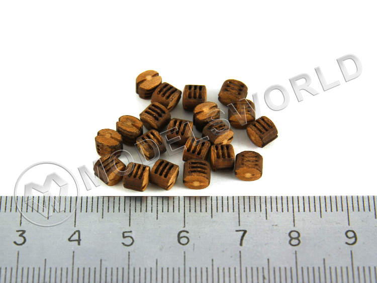 Блок трехшкивный 5 мм, груша, 10 шт - фото 1