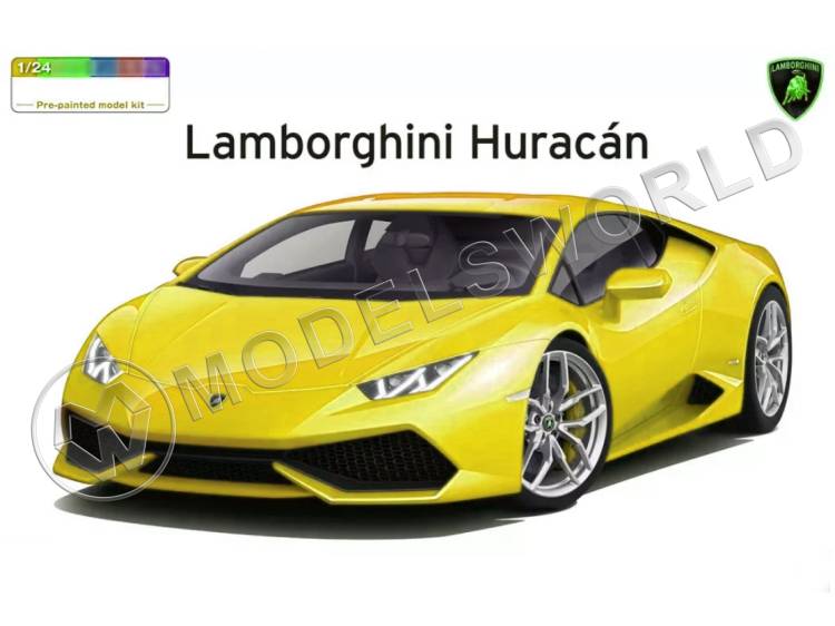 Склеиваемая пластиковая модель Lamborghini Huracan Pre-Painted (Yellow). Масштаб 1:24 - фото 1
