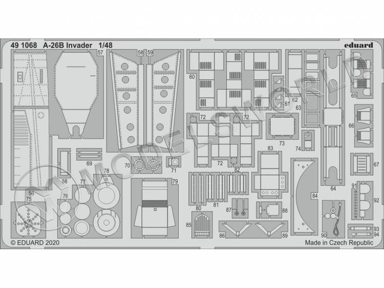 Фототравление для модели A-26B Invader, ICM. Масштаб 1:48 - фото 1