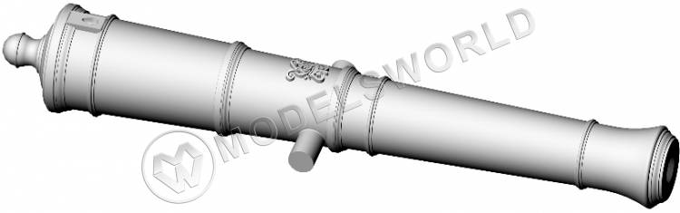 Ствол пушки, калибр 6 фунтов, герб, тип Armstrong, 34.8 мм, фотополимер, 2 шт.  Масштаб 1:72 - фото 1
