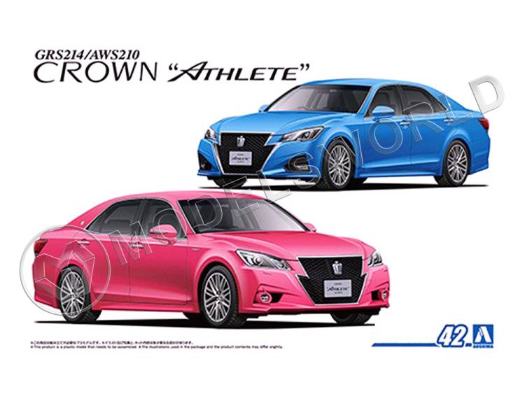 Склеиваемая пластиковая модель Toyota Crown Athlete G '15 GRS214/AWS210. Масштаб 1:24 - фото 1