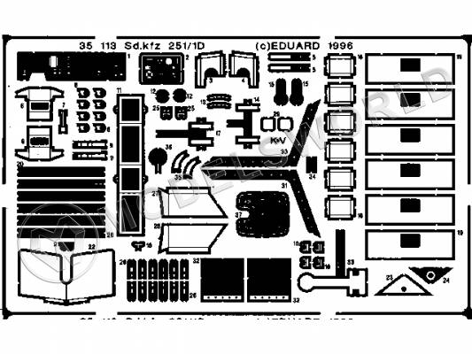Фототравление для модели Sd.Kfz 251/1 Ausf.D, Tamiya. Масштаб 1:35