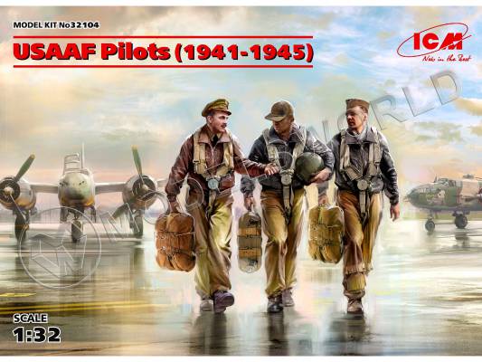 Фигуры Пилоты ВВС армии США 1941-1945 г. Масштаб 1:32