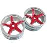 Колесные диски 5 спиц, 26 мм, красные, 2 шт