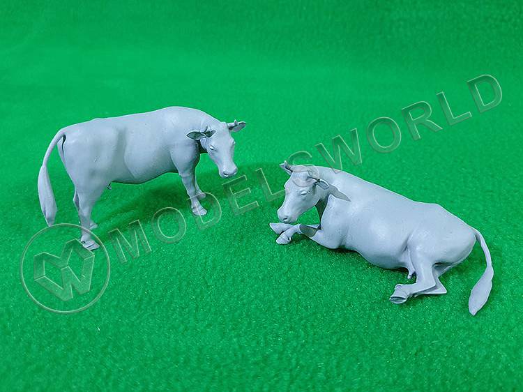 Набор фигурок "коровы" №1, 2 шт. Масштаб 1:35 Набор фигурок "коровы" №1, 2 шт. Масштаб 1:35 - фото 1