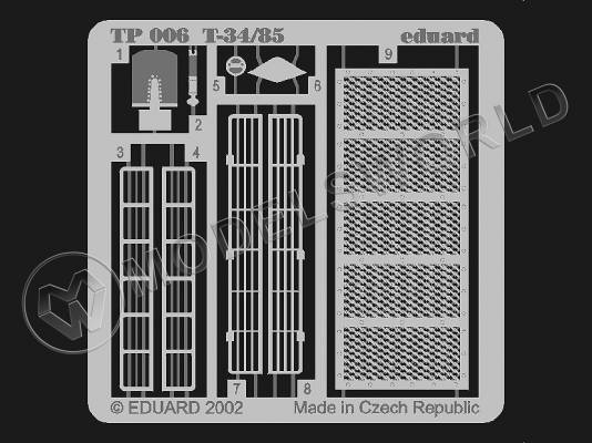 Фототравление для модели Т-34/85, Tamiya. Масштаб 1:35