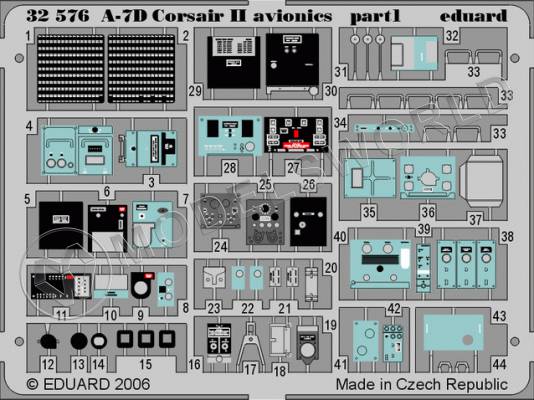Фототравление для A-7D avionics, Trumpeter. Масштаб 1:32