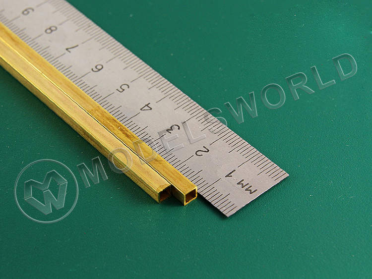 Квадратная латунная трубка 4х0.45 мм, 2 шт - фото 1