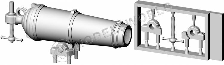 Английская карронада, калибр 32 фунта, 24.8 мм, фотополимер, 2 шт. Масштаб 1:64 - фото 1