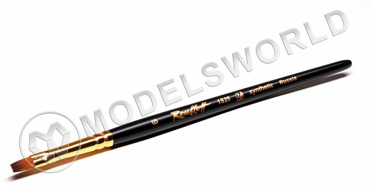 Кисть плоская из синтетики (имитация колонка) № 6 - фото 1