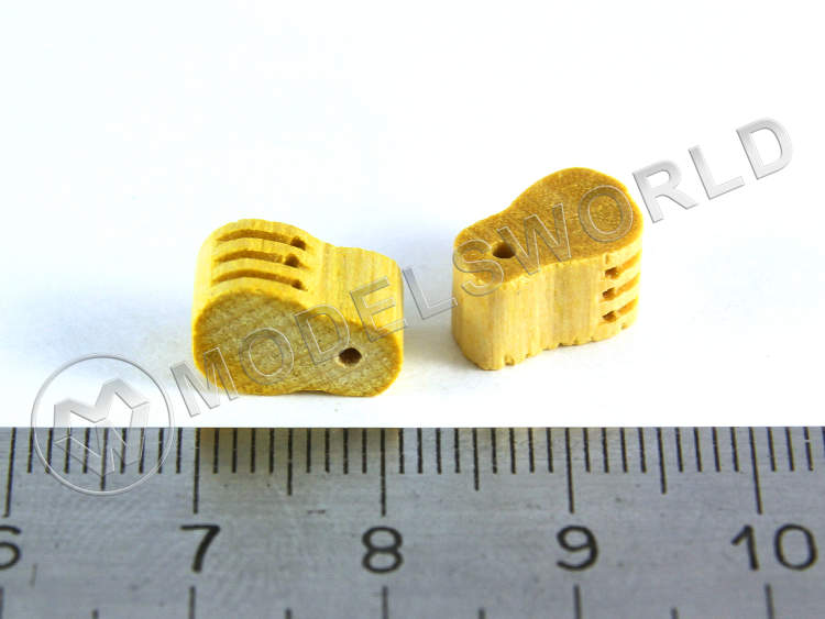 Комель-блок трехшкивный, самшит, 12 мм, 2 шт - фото 1