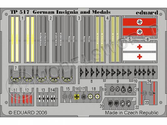 Фототравление Знаки отличия и медали Германии, II МВ. Масштаб 1:35