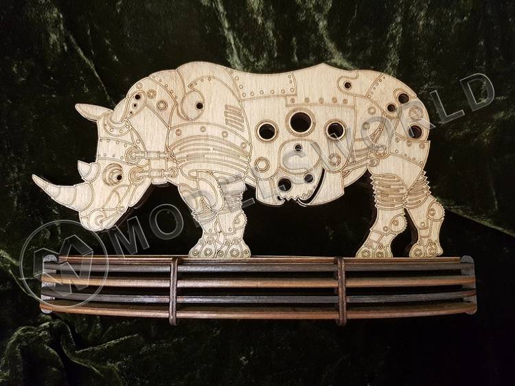 Стимпанк-носорог на подставке - фото 1