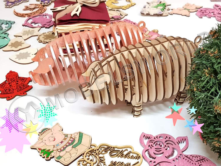 Свинка - символ 2019 года, 3D Пазл - фото 1