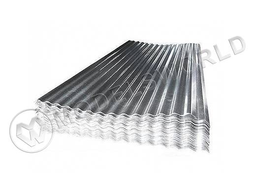 Алюминий 0.05 мм, гофрированный, шаг 4.8 мм, лист 13х18 см, 1 шт - фото 1