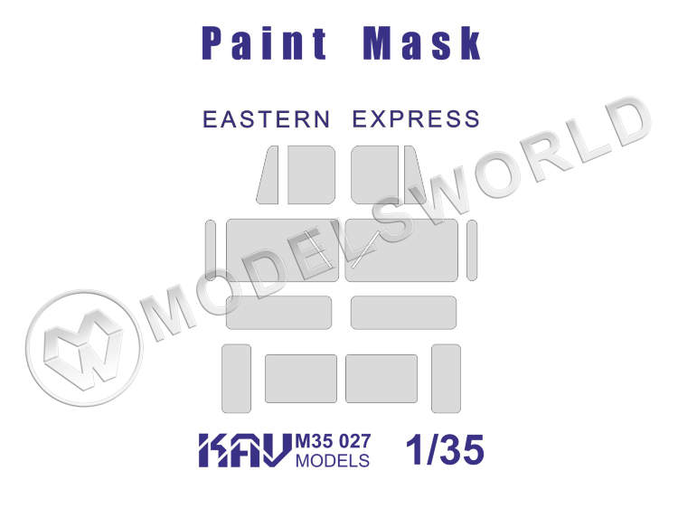 Окрасочная маска на остекление советского грузовика (кунг), Восточный Экспресс. Масштаб 1:35 - фото 1