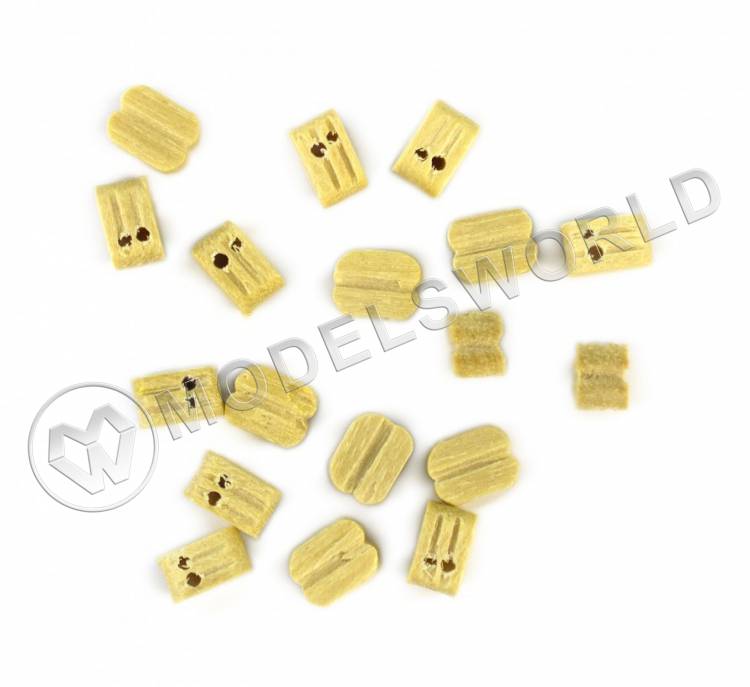 Блок двушкивный, самшит, 4 мм, 15 шт - фото 1