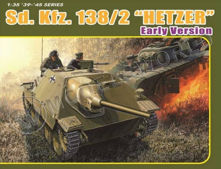 Склеиваемая пластиковая модель Немецкий истребитель танков Jagdpanzer 38 (t) "Hetzer" early early Production 07-11/44 (1:35) - фото 1