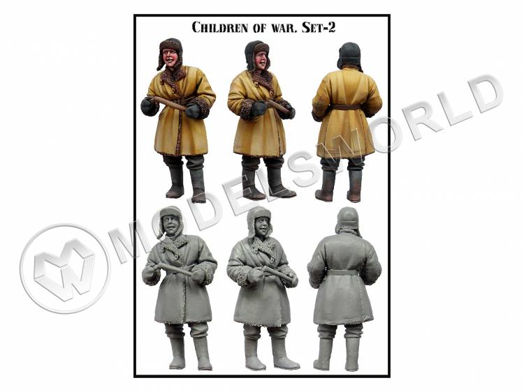 Фигура Дети войны, набор №2, одна фигура. Масштаб 1:35 - фото 1