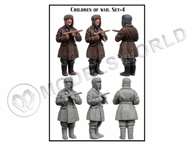 Фигура Дети войны, набор №4, одна фигура. Масштаб 1:35 - фото 1