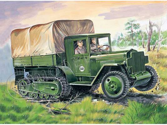 Склеиваемая пластиковая модель Полугусеничный грузовик ЗиС-42. Масштаб 1:35